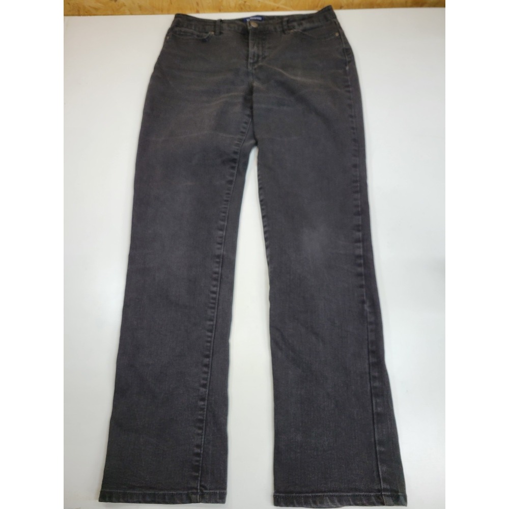 Bandolino Mandie Womens Jeans Size 8T Black Straight Leg Stretch Denim High Rise